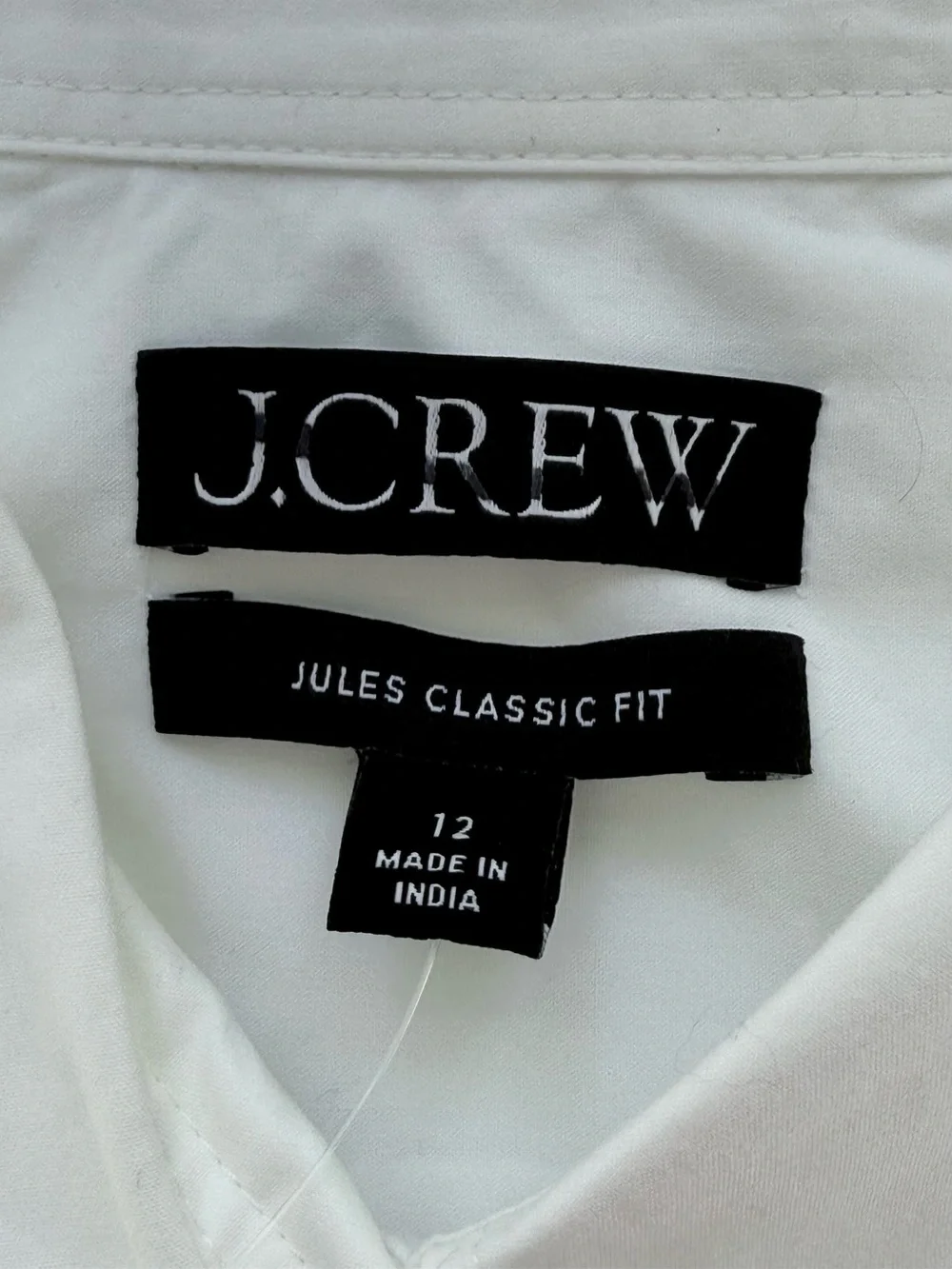 J. Crew Jules White Classic Fit Short Sleeve Compact Poplin Shirt 12 NWT